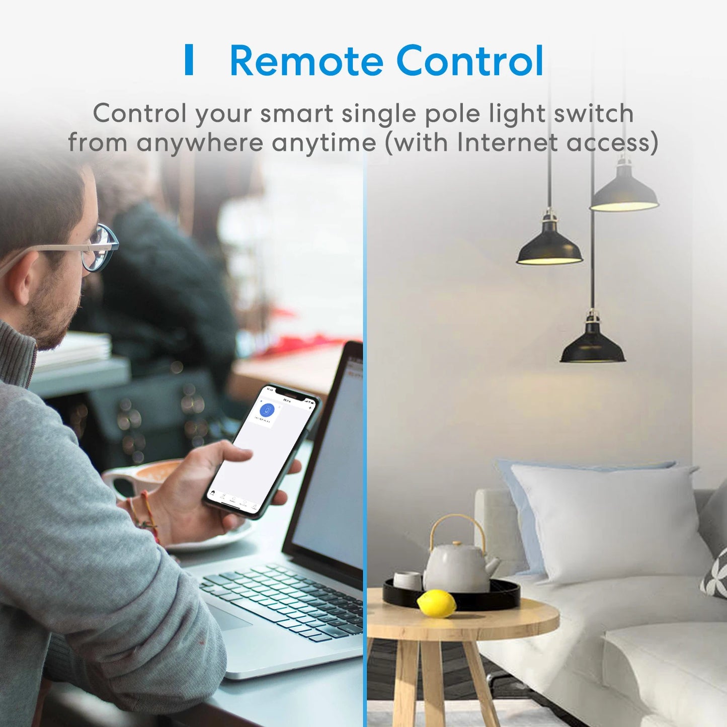 Meross HomeKit US WiFi Switch Wireless Light Wall Switch with Remote Control Neutral Wire Required Support Homekit Alexa