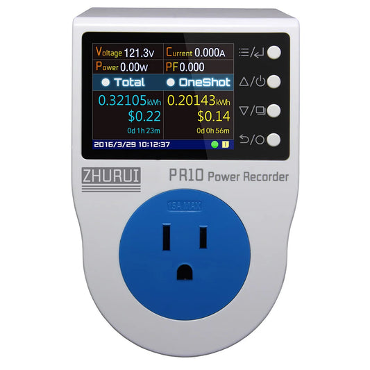 PR10-E US Plug 15A Power Watt Meter Socket Energy Kwh Electricity Meter for Monitoring Home Appliance Consumption