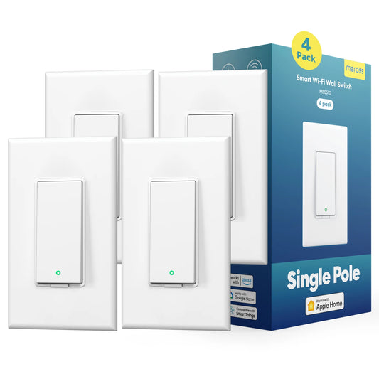 Meross HomeKit US WiFi Switch Wireless Light Wall Switch with Remote Control Neutral Wire Required Support Homekit Alexa