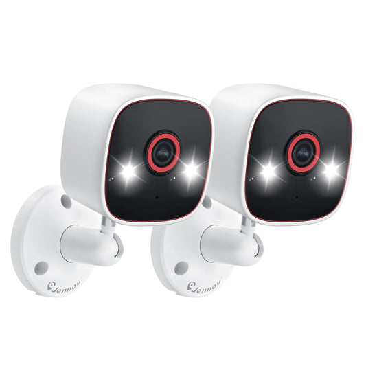 Jennov 2PCS Indoor/Outdoor Cameras 1296P Pet Camera WiFi Camera Baby Monitor Color Night Vision 2-Way Audio for Home Security