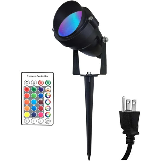 12W RGBW Color LED Outdoor Landscape Spotlight Waterproof Spot Lights for Yard House Decoration Ideal for Halloween and Christm