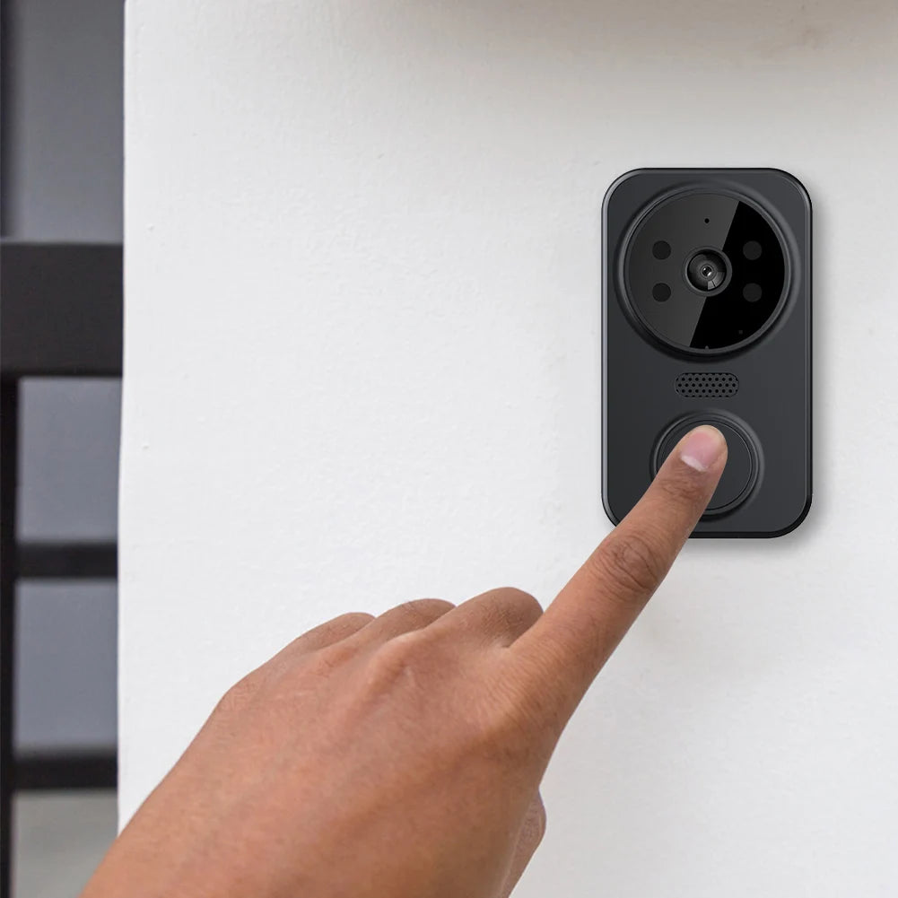 WiFi Wireless Video Doorbell with Chime APP Remote Monitoring Intelligent Doorbell Front Door Camera Indoor Outdoor Surveillance