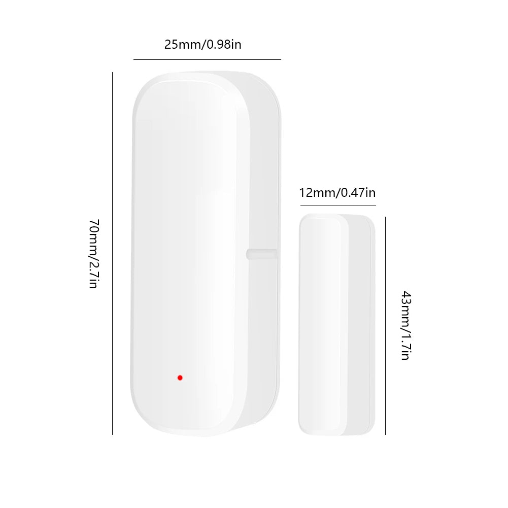Wireless Security Alarm Door Sensor WiFi/Zigbee Smart Door Sensor Support for Google Home/Alexa Tuya for Bussiness Burglar Alert