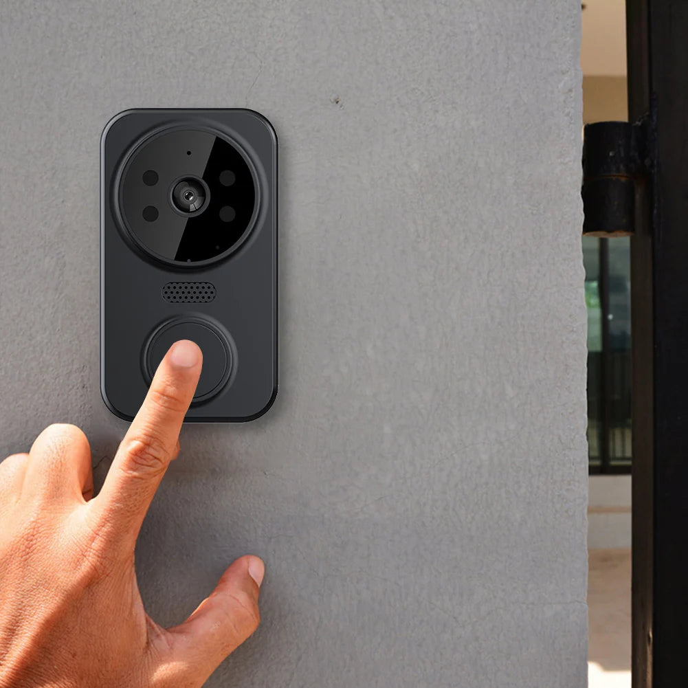 WiFi Wireless Video Doorbell with Chime APP Remote Monitoring Intelligent Doorbell Front Door Camera Indoor Outdoor Surveillance