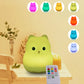 Owl LED Night Light Touch Sensor Remote Control 9 Colors Dimmable Timer Rechargeable Silicone Night Lamp for Children Baby Gift