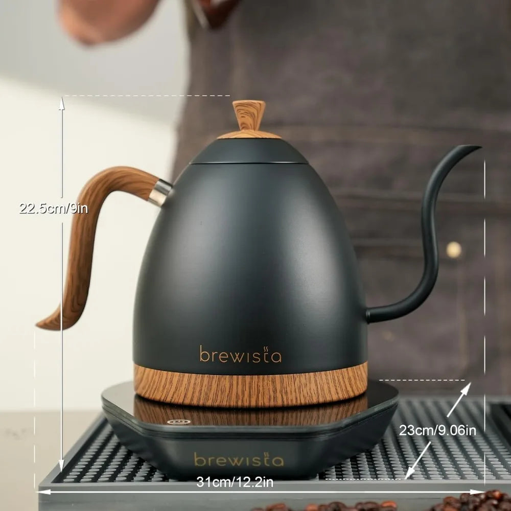 Artisan Electric Kettle with Gooseneck Spout, LCD Display, Precise Temperature Control, Rapid Boiling and Warming Function