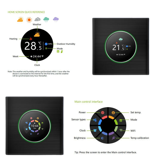 WiFi Smart Thermostat Temperature Controller Weekly Programmable Button Control/ Mobile APP/ Voice Control Compatible with Alex