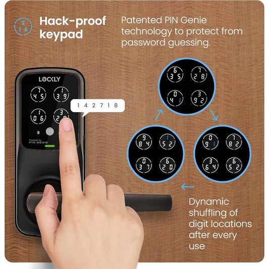 Secure Pro Smart Lock Wi-Fi, Keyless Entry Digital Keypad Door Lock, 3D Biometric Fingerprint Sensor Front Door with Handle, Vo