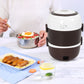 2L 3 Layers Electric Lunch Box 200W Food Warmer Stainless Steel Portable Steamer Pot Rice Cooker  Of Auto Shut Off Protector