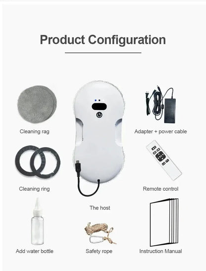 Window Cleaning Robot Dual Nozzle Automatic Glass Cleaning Ultra-thin Body Electric Remote Control Wireless  Window Cleaning