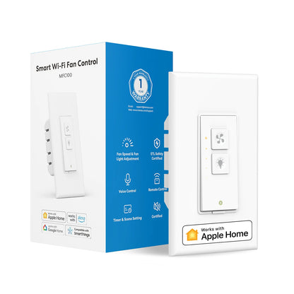 Meross HomeKit WiFi Smart Ceiling Fan Switch Light Switch Dimmer Light Switch Voice Control Need Neutral Wire Support  Alexa