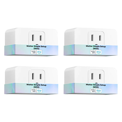 Meross Smart 4 Pack Matter Plug US/CA Standard Wireless Outlet Power Monitor Smart Home Appliances Work With Homekit Alexa
