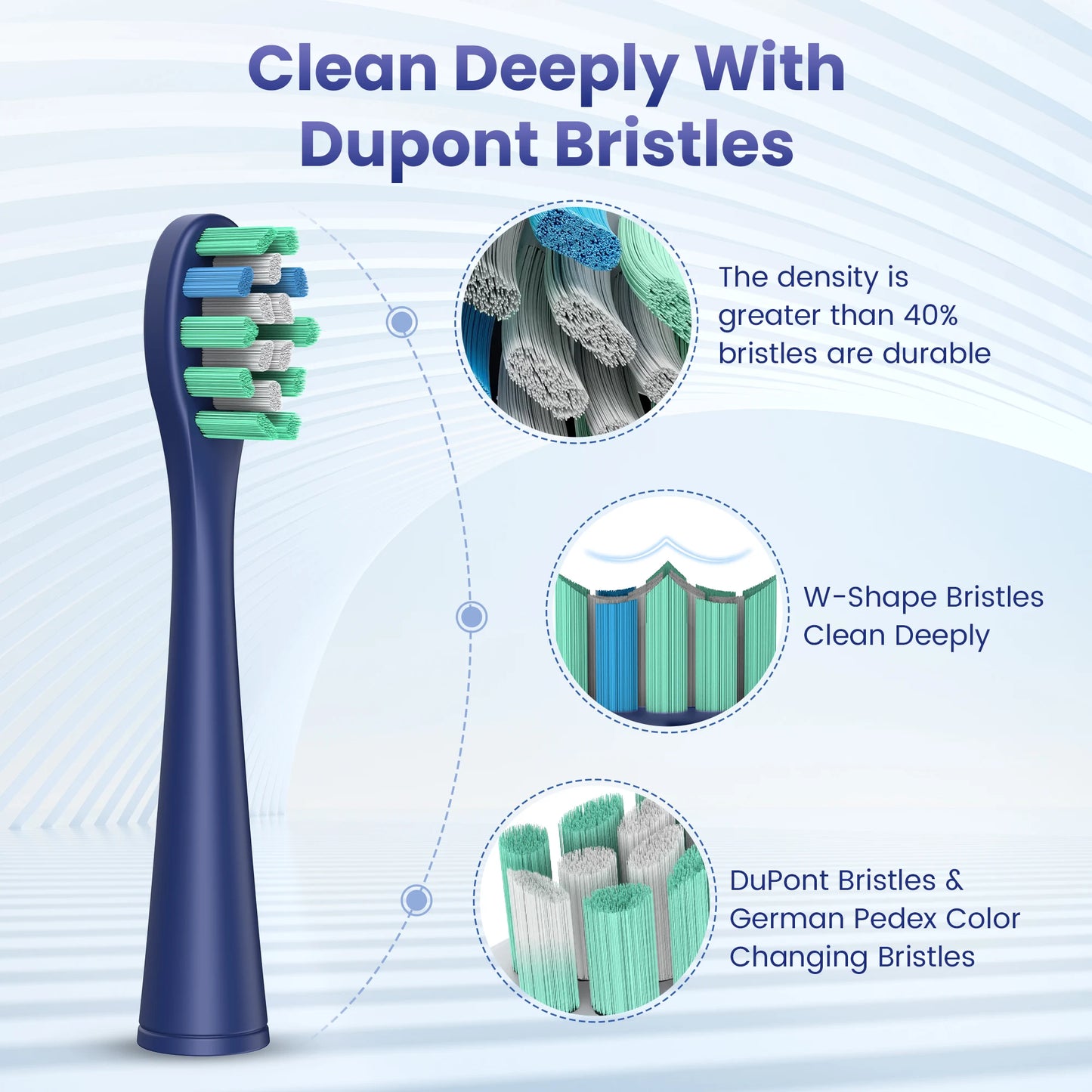 Sejoy Sonic Toothbrush Rechargeable Ultra Whitening Electric Toothbrush 8 Brush Heads Wireless Charging 5 Modes Smart Timer