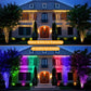 Landscape Light Color Change Spotlight Outdoor LED Garden Lawn Lamp 12W Waterproof Remote RGBW Landscape Lighting for Path Yard