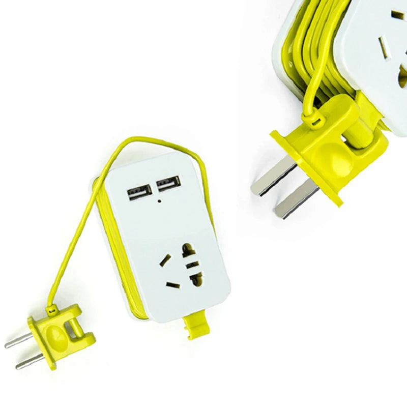 US Plug Power Strip With 2 USB Portable Extension Socket Plug 1.5m Cable AC Power Travel Adapter USB Smart Phone Charger