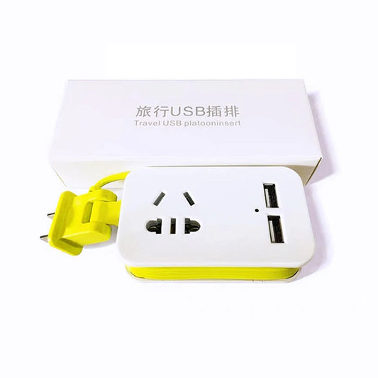 US Plug Power Strip With 2 USB Portable Extension Socket Plug 1.5m Cable AC Power Travel Adapter USB Smart Phone Charger