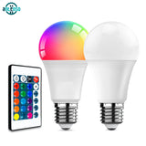 E27 Remote Control Lamp Led RGB Light Dimmable AC220V 7W RGBW Led Lamp Colorful Changing Bulb Led Lampada RGBW White Decor Home