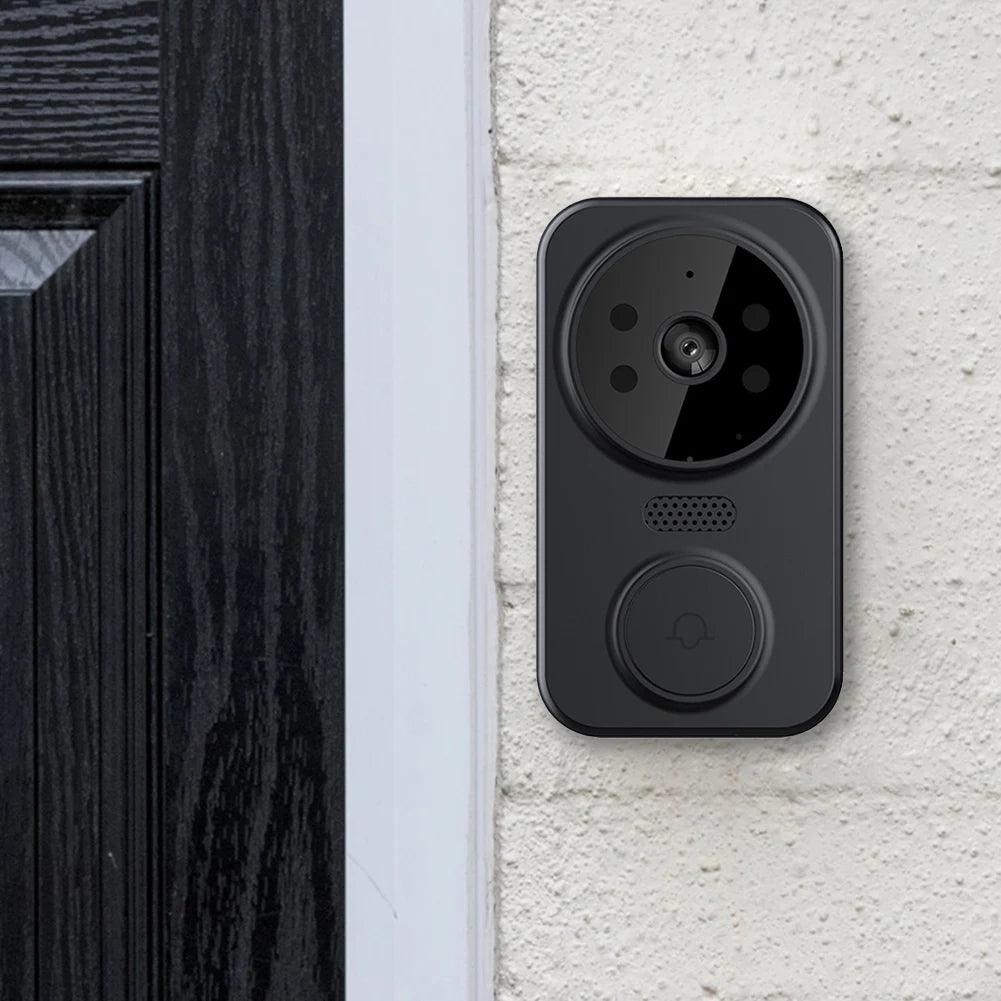 WiFi Wireless Video Doorbell with Chime APP Remote Monitoring Intelligent Doorbell Front Door Camera Indoor Outdoor Surveillance