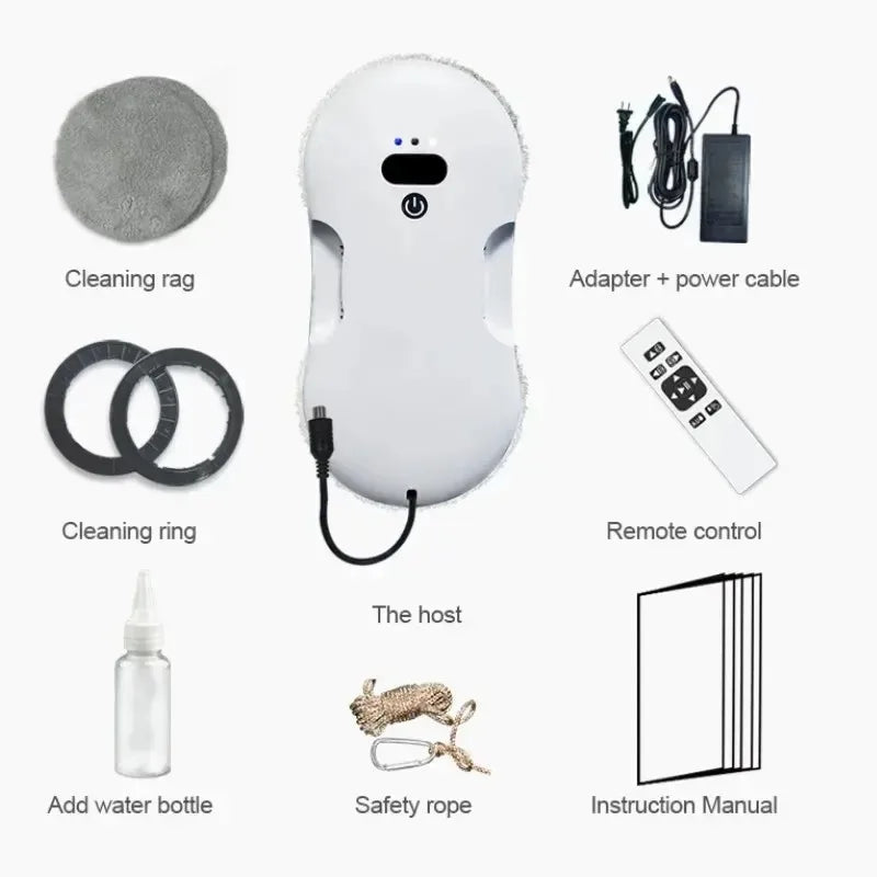 Window Cleaning Robot Dual Nozzle Automatic Glass Cleaning Ultra-thin Body Electric Remote Control Wireless  Window Cleaning