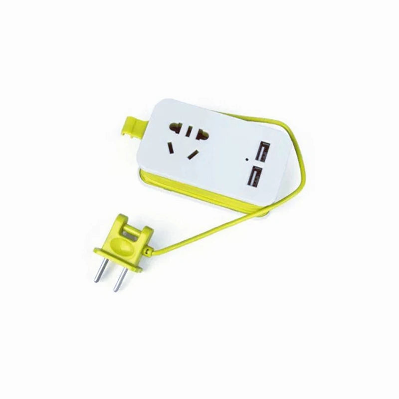 US Plug Power Strip With 2 USB Portable Extension Socket Plug 1.5m Cable AC Power Travel Adapter USB Smart Phone Charger
