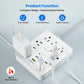 TRANSTON   Power strip with Surge Protector, 9 power strip   3 USB Ports,5ft Extension Cord, Quick Charge, For Home and Off