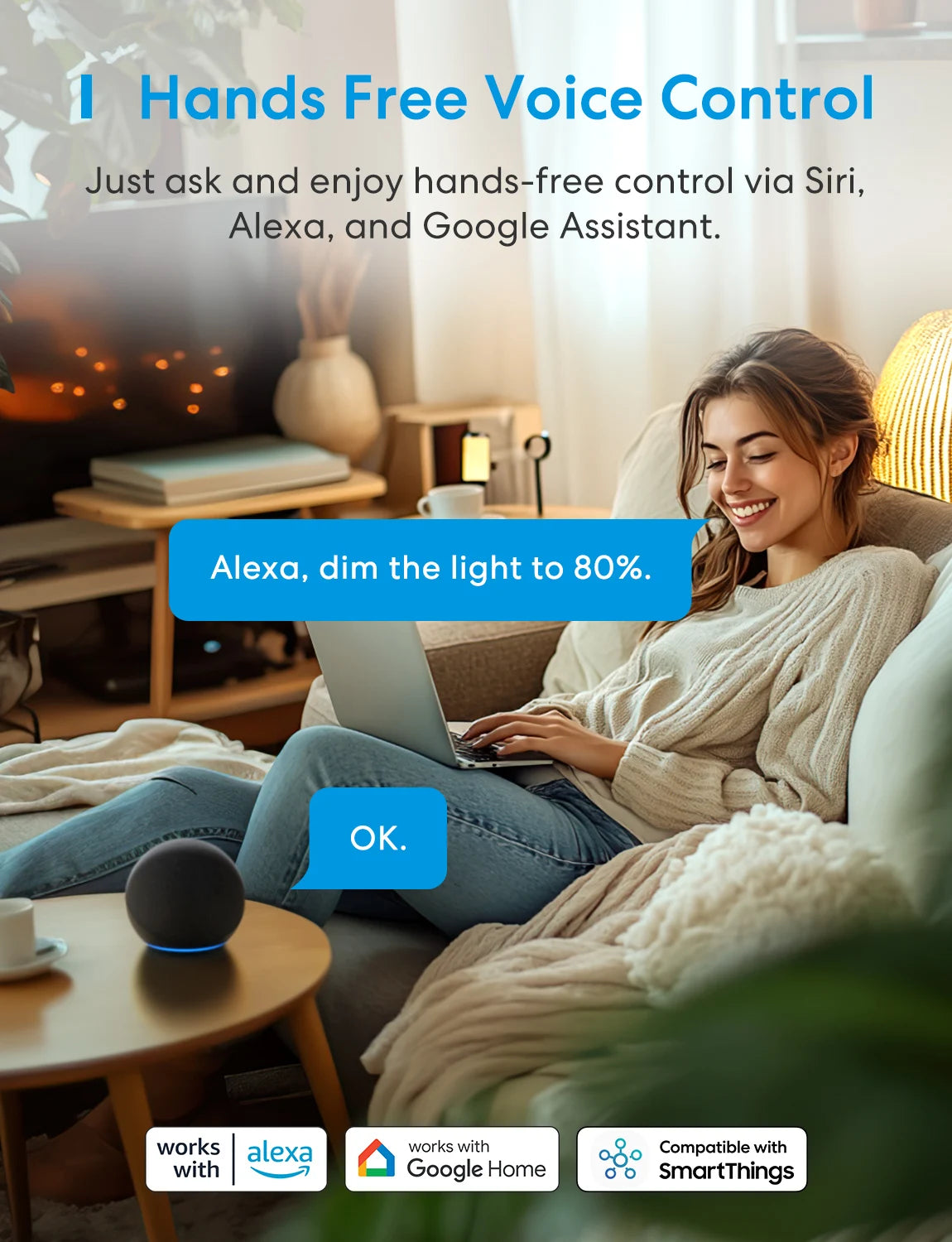 Meross Smart Dimmer Switch WiFi Single Pole Light Switches for Dimmable Bulb Work HomeKit Alexa Google SmartThings